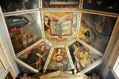 Teto da capela-mor (painel central )da Capela do Corpo Santo, Funchal.